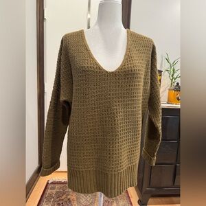 Rachael Zoe Slouchy VNeck Drop Sleeve Sweater